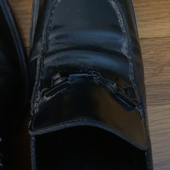 Gucci Women’s Black Horsebit Block Heel Loafers Size 37.5 - Picture 4 of 10